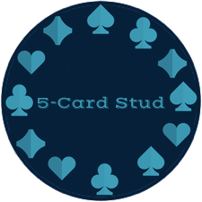 Marker med texten 5-Card Stud Poker