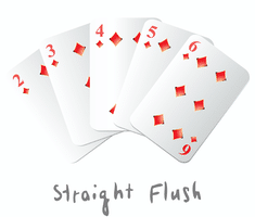 Färgstege/straight flush i ruter