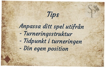 Affisch med pokerturnering tips