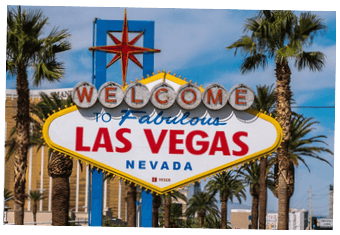 Välkomstskylten till Las Vegas där Poker-VM spelas