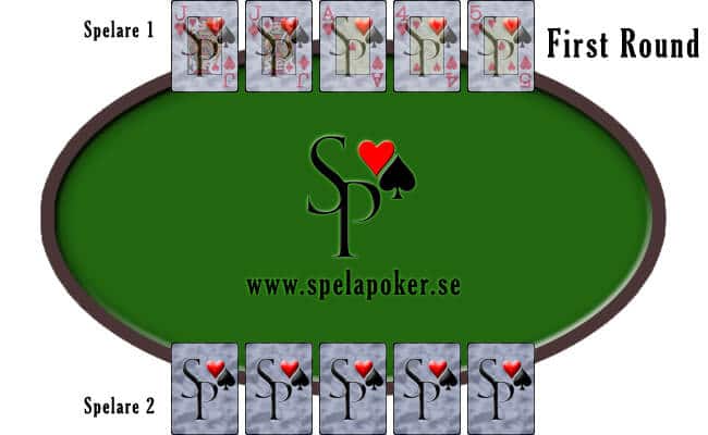 Första satsningsrundan i five card draw poker