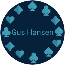 Spelmarker med texten Gus Hansen