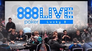 Banner för 888 pokers liveturnering Lucky 8's
