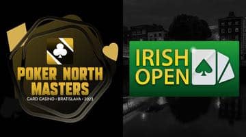 Loggor för Poker North Masters och Irish Open.