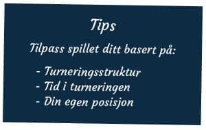 Liste over tre tips om hva du bør huske på når du spiller en pokerturnering