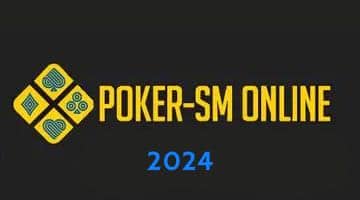 Logga för Svenska Pokerförbundets poker-SM online. Under loggan står 2024.
