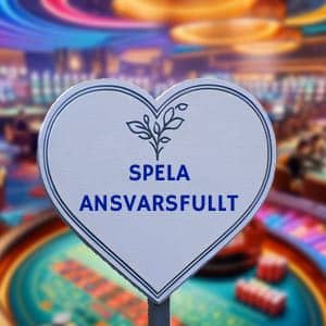 Skylt på ett casino med texten "Spela ansvarsfullt"