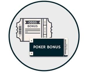 En billett med en oddsbonus og en billett med en sportsbonus.