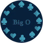 En pokermarker med texten Big O i mitten