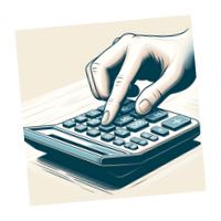 I bilden syns en miniräknare och en hand som trycker på knapparna på miniräknaren. Bilden ska illustrera någon som räknar på värdet på bounty-priser.