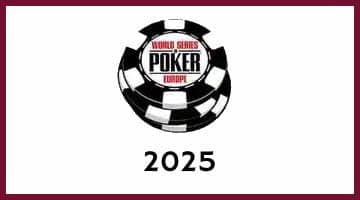 Loggan för WSOPE, under loggan står det 2025.
