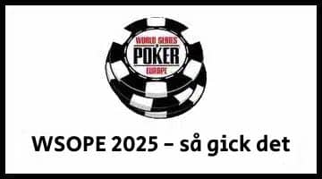 Logga för WSOP. Under loggan står det "WSOPE 2025 - så gick det"