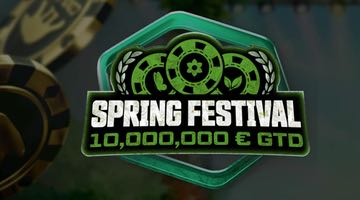 Loggan för Spring Festival Series med den samlade garantin på 10 000 000 € presenterad.